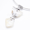 White Shell Pendant Necklaces NJEW-P212-02-4