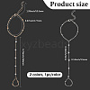 2Pcs 2 Colors Alloy Satellite Chains Finger Ring Bracelets for Women BJEW-CY0001-09-2