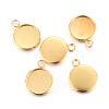 Rack Plating 304 Stainless Steel Pendant Cabochon Settings LS-X-STAS-F191-14G-C-1