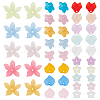 500Pcs 25 Styles Transparent Acrylic Bead Caps & Charms FACR-WR0001-01-1