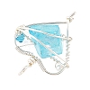 Electroplated Natural Quartz Copper Wire Wrapped Pendants PALLOY-TA00429-02-2