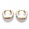 Brass Huggie Hoop Earrings EJEW-S209-05F-2