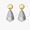 Two Tone Brass Dangle Stud Earrings FS-WGF18BB-06-1