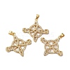 Rack Plating Brass Pave Cubic Zirconia Pendants KK-O142-51G-1