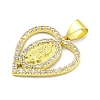 Rack Plating Brass Micro Pave Clear Cubic Zirconia Pendants KK-B091-21G-07-2