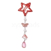 5Pcs Glass Beads and Alloy Star Snap Hair Clips PHAR-JH00124-4