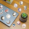 50Pcs PVC Self Adhesive Moon Cartoon Stickers X-STIC-B001-01-8