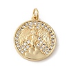 Rack Plating Brass Micro Pave Cubic Zirconia Pendants KK-A190-13G-1