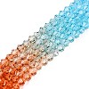 Gradient Color Baking Painted Glass Bead Strands DGLA-A039-T6mm-A016-4