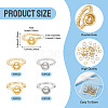 40Pcs 4 Styles Brass Ring Charm Connectors KK-TA0008-86-4