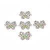 Brass Micro Pave Cubic Zirconia Connector Charms KK-E068-VB405-4