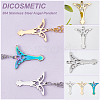 DICOSMETIC 24Pcs 3 Colors 304 Stainless Steel Pendant STAS-DC0012-32-3