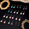 ANATTASOUL 12 Pairs 12 Color Bling Resin Teardrop Dangle Earrings EJEW-AN0001-66-7