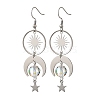 Celestial Brass & 304 Stainless Steel Dangle Drop Earrings for Women EJEW-JE07345-02-3