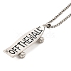 Alloy OFF THE WALL Skateboarding Pendant Necklaces NJEW-R001-03P-2