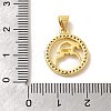 Zodiac Theme Brass Micro Pave Cubic Zirconia Pendants KK-M273-05L-G-3