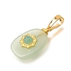 Natural Green Aventurine Pendants G-T151-03J-2