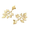 304 Stainless Steel Leaf Theme Stud Earrings For Women EJEW-B110-03G-07-2