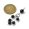 Natural Black Onyx(Dyed & Heated) Round Tassel Big Pendants PALLOY-JF03281-02-2