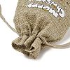 Christmas Printed Burlap Packing Pouches Drawstring Bags ABAG-Q053-02A-11-4