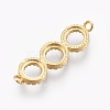 Brass Micro Pave Cubic Zirconia Links ZIRC-O026-17G-NR-2