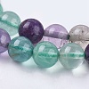 Natural Fluorite Beads Strands G-E468-F01-6mm-3