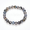 Natural Dragon Veins Agate Beaded Stretch Bracelets X-BJEW-Q692-02C-4