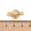 Brass Micro Pave Clear Cubic Zirconia Box Clasps KK-P291-28G-3