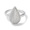 Rack Plating Brass Micro Pave Cubic Zirconia Cuff Rings RJEW-M168-01P-2