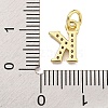 Initial Letter Brass with Cubic Zirconia Charms KK-Q814-26K-G-3