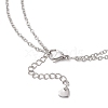Stainless Steel Fairy and Heart Pendant 304 Stainless Steel Cable Chain Double Layer Necklaces for Women NJEW-JN05810-02-5