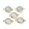 Brass Natural Natural White Jade Imitation Aquamarine Connector Charms KK-Z096-01G-05-1