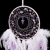 Iron Wire Woven Web/Net with Feather Pendant Decorations AJEW-B017-33-2