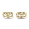 Brass Micro Pave Cubic Zirconia Links Connectors X-ZIRC-I042-14G-2