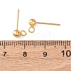 Round Brass Stud Earring Findings KK-C157-23G-3