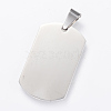 Non-Tarnish 304 Stainless Steel Stamping Blank Tag Pendants X-STAS-R090-32-2