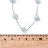 304 Stainless Steel Cat Eye Round Beads Handmade Chain Necklaces for Women NJEW-C073-01P-05-5