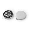 304 Stainless Steel Black Enamel Charms STAS-M102-17P-02-2