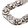 Tarnish Resistant 304 Stainless Steel Rhombus Byzantine Chain Bracelets BJEW-B078-83P-2