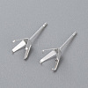 304 Stainless Steel Prong Earring Settings X-STAS-O098-06S-05-1