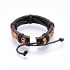 Braided Leather Cord Bracelets BJEW-F347-12-4