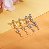 2Pcs Clear Cubic Zirconia Butterfly Dangle Clip on Belly Rings JE1019A-5