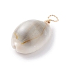 Natural Cowrie Shell Dyed Pendants X-PALLOY-JF01206-4