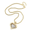 Heart Brass Micro Pave Clear Cubic Zirconia Pendant Necklaces for Women NJEW-S385-04B-G-3