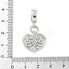 Brass Clear Cubic Zirconia Heart European Dangle Charms KK-Z090-04P-3