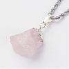 Natural Rose Quartz Pendant Necklaces NJEW-JN01879-02-6