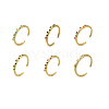 Real 18K Gold Plated Rack Plating Brass Micro Pave Cubic Zirconia Cuff Finger Rings for Women RJEW-C115-01G-1