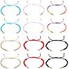  12Pcs 6 Colors Half Finished Braided Nylon Thread Bracelets AJEW-NB0003-62-1