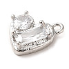 Brass Micro Pave Cubic Zirconia Pendants ZIRC-P113-05P-2