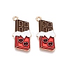 Valentine's Day Theme Alloy Enamel Pendants ENAM-T020-50B-01-1